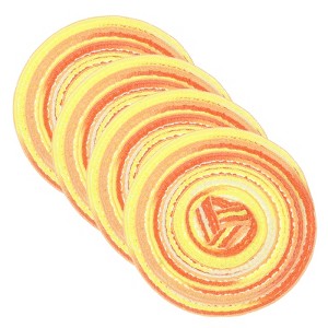 Unique Bargains Woven Braided Washable Decorative Round Placemat 4 Pcs - 1 of 4