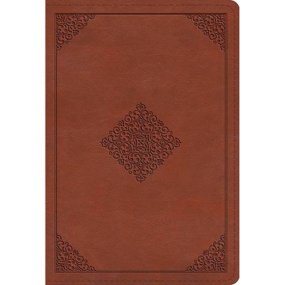 ESV Large Print Compact Bible (Trutone, Terracotta, Ornament Design) - (Leather Bound)