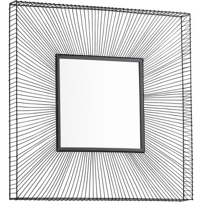 Modern Black Square Wire Frame Wall Mirror