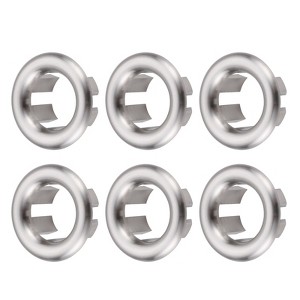 WOWOW 1.2 in. ABS Sink Basin Trim Overflow Cover Insert in Hole Round Caps in Brushed Nickel - 1 of 4