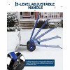 TackView Snow Shovel with Wheels, Heavy Duty Double Rod Wheeled Snow Pusher with Metal Blade, for Driveway Sidewalk Yard - 4 of 4