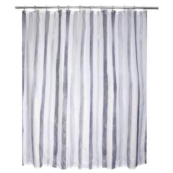 Watercolour Striped Fabric Shower Curtain - Moda at Home