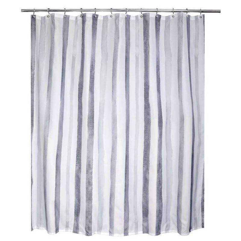 Watercolour Striped Fabric Shower Curtain - Moda at Home, 1 of 4