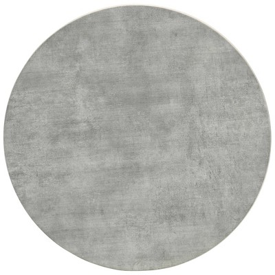 Hadi Round Black and Gray Wood Metal End Table