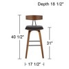 Elm Lane Westwood Wood Bar Stools Set of 2 Natural 31" High Farmhouse Rustic Black Faux Leather for Kitchen Counter Height Island - 4 of 4