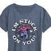 Women's - Marvel - Spider-man Valentine I'm Stuck On You Short Sleeve Graphic T-Shirt - 2 of 4