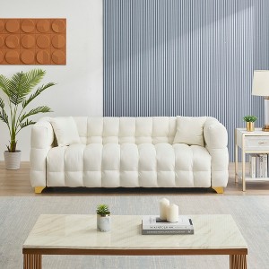 80" 3-Seater Technology Fabric Sofa Couch, Waterproof & Stain-Proof, Anti-Scratch Cat Friendly Sofa with Spring-Wrapped Cushions - 1 of 4