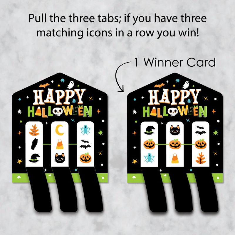 Big Dot of Happiness Jack-O'-Lantern Halloween - Kids Halloween Party Game Pickle Cards - Pull Tabs 3-in-a-Row - 12 Ct, 3 of 7