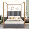 NicBex Queen Size Upholstered Canopy Bed 82.7" L Modern Wooden Bed Frame with Headboard for Bedroom, No Box Spring Required - 2 of 4