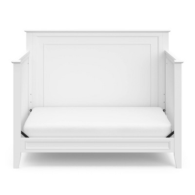 White 5-in-1 Convertible Crib with Mattress Protector