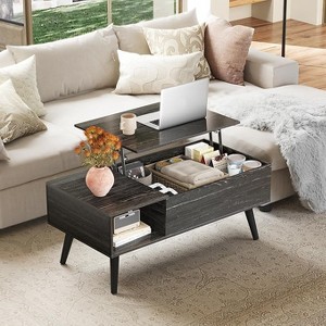 GALAXHERO 39'' Lift Top Coffee Table for Living Room, Wooden Rising Table with Hidden Compartment & Storage Shelf - 1 of 1