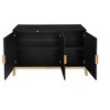 Carved Line 3 Door Storage Cabinet ,Sideboard Buffet Cabinet With Adjustable Shelf,Large Storage Accent Cabinet For Living Room,Dining Room,Kitchen - 3 of 4