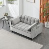 ORRD Modern Velvet Loveseat Futon Sofa Bed, 3-in-1 Convertible Sleeper with Reclining Backrest & Toss Pillows, Small Space Sofa for Living Room - 4 of 4