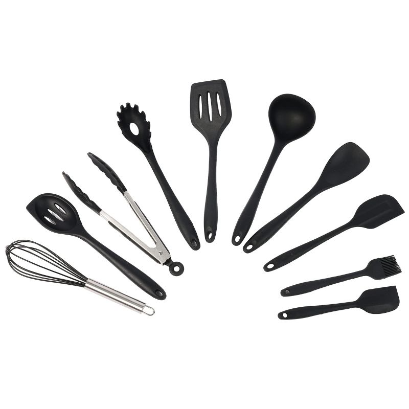 Bruntmor Silicone Kitchen Utensils Set with Stainless Steel Handle, 1 of 4