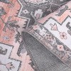 Red Floral Print Rug, Low Pile Indoor Carpet with Non-Slip Backing, Washable & Stain Resistant for Kitchen, Entryway, Living Room - 3 of 4