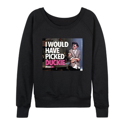 Women's - Pretty in Pink - Duckie and Blane Lightweight French Terry Wide Neck Long Sleeve Shirt
