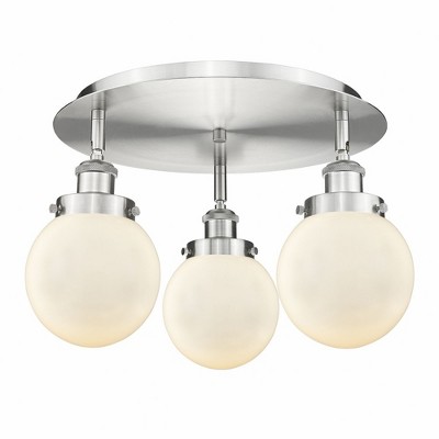 Beacon - 3 Light Flush Mount In Art Deco Style-9.63 Inches Tall and 17.75 Inches Wide