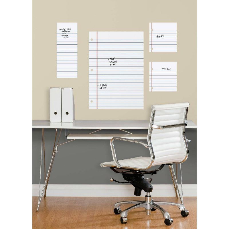 Notebook Paper Dry Erase Peel and Stick Giant Wall Decal White - RoomMates, 5 of 7