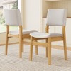 Set of 2/4 Stackable Dining Chair Upholstered Kitchen Chair Armless Chair with Padded Seat & Back, Solid Wood Frame - Modernluxe - 2 of 4