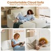 78'' Velvet Convertible Sectional Sofas, Cozy Sleeper Lounger Sofa with Thick Cushions and Throw Pillows for Living Room, No Assembly Required - 3 of 4