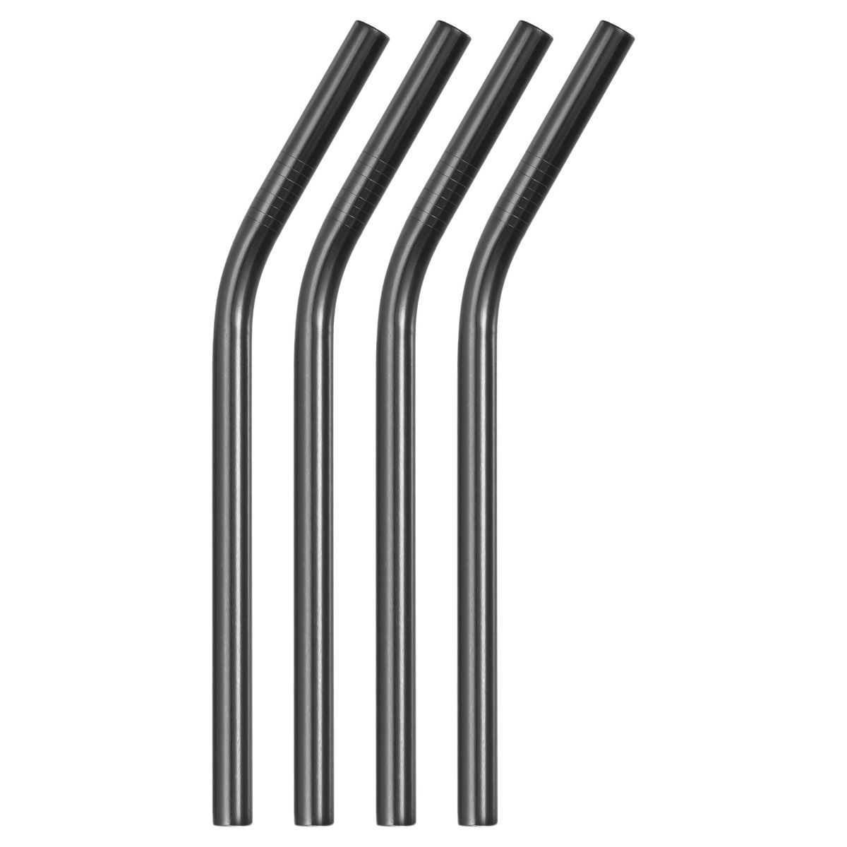 Unique Bargains Stainless Steel Reusable Durable Scratch Resistant Drinking Straw 9.5" Length 4 Pcs