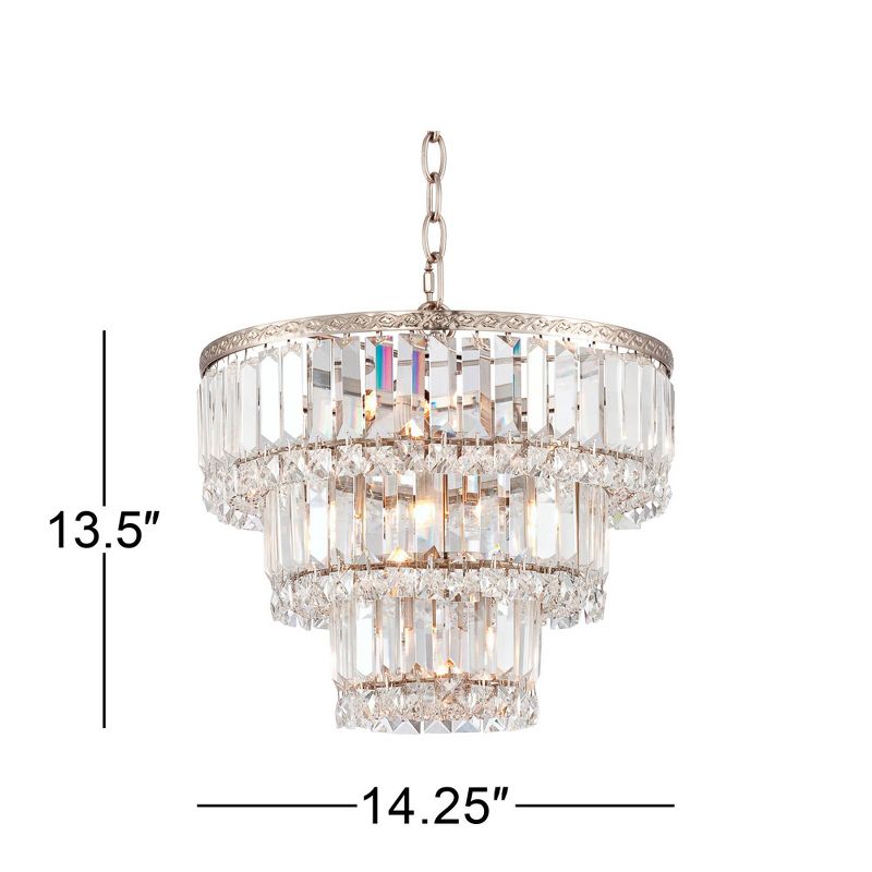 Vienna Full Spectrum Magnificence Satin Nickel Chandelier 14 1/4" Wide Modern Faceted Crystal Glass 7-Light LED Fixture for Dining Room House Kitchen, 4 of 8