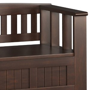 WyndenHall 48" Normandy Transitional Solid Wood Entryway Storage Bench with Shelf Brunette Brown: Foyer Bench, Shoe Organizer - 1 of 4