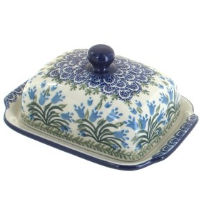 Blue Rose Polish Pottery 295 Ceramika Artystyczna Butter Dish - 1 of 1