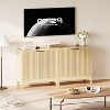 31.5"Fluted Sideboard Buffet Cabinet with Storage,Modern Accent Credenza with Adjustable Shelf and Wood Legs for Living Room,Dining Room,Kitchen - 3 of 4