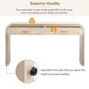 LIVAREEmlen Unique Retro Silhouette Console Table with Open Style, Two Top Drawers for Entrance, Dinning Room, Living Room (Natural Wood Wash) - 4 of 4