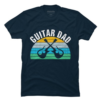 Men's Design By Humans Retro Dueling Electric Guitar Dad By DragonTee T-Shirt
