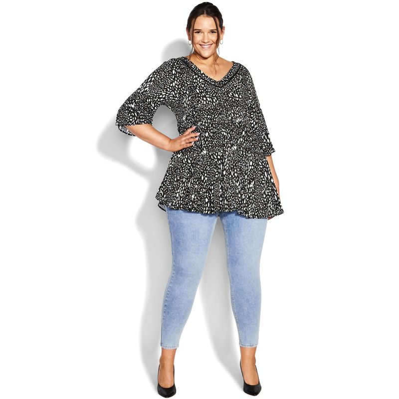 Women's Plus Size Lizzie Tiered Tunic - animal | AVENUE, 2 of 7