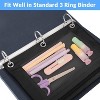 Fmeida Pencil Pouch for 3 Ring Binder, 2 Pack Binder Pencil Pouch with Clear Window Pencil Bags with Zipper & Reinforced Grommets - 2 of 4