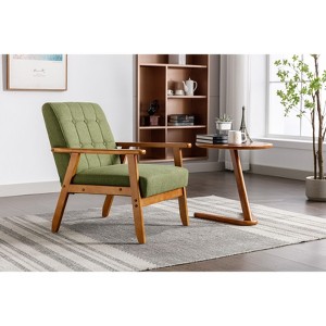 CAVINAS Luxury Velvet Accent Chair with Wood Frame,Arm Chair for Living Room, Bedroom - 1 of 4