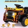 24V 2-Seater Ride-On Dump Truck for Kids, Remote Control Construction Toy with Electric Dump Bed, Extra Shovel - 3 of 4