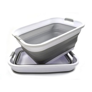 SAMMART Collapsible Plastic Laundry Basket/ Washtub - 1 of 4