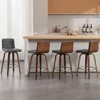 Bekrvio 26" Counter Height Bar Stools - PU Leather Swivel, L Shape Back, Upholstered, Mid-Century Modern Chairs for Kitchen Counter Island - 3 of 4
