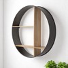 HomeRoots 36" Black And Brown Metal And Wood Circular Multi Tier Shelf - 2 of 4