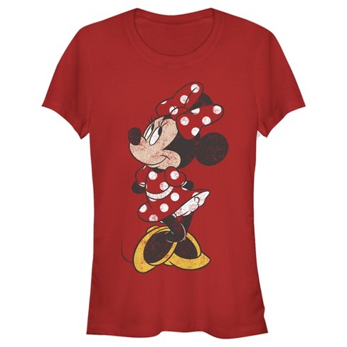 Women's Mickey & Friends Minnie Mouse Portrait Distressed Racerback Tank  Top Red Heather Large