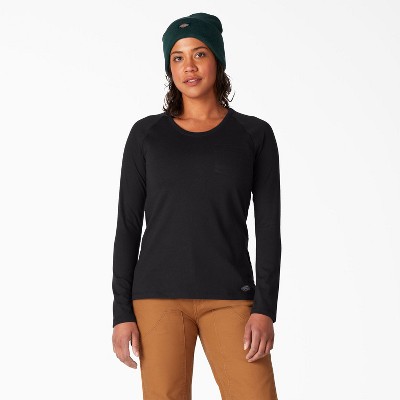 Dickies Women’s Long Sleeve Thermal Shirt, Black (KBK), XL