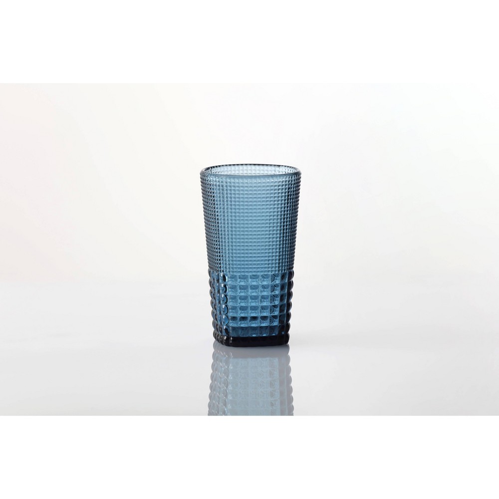 Photos - Glass 15oz 6pk Crystal Malcolm Ice Beverage Glasses Blue - Fortessa Tableware So