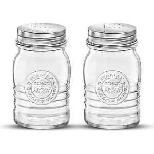 Bormioli Rocco Officina 1825 Salt And Pepper Shaker, Set Of 2, Clear, 8 Oz. Stain Resistant, Durable Glass Jars, Made In Italy - 1 of 4