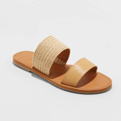 two band slide sandals