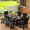 WestinTrends 6 Piece Outdoor Patio Dining Set Outdoor Table and Bench Chair Set - 2 of 2