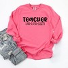 Simply Sage Market Teacher Live Love Learn Garment Dyed Long Sleeve - L - Crunchberry - 3 of 4
