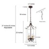 LNC Ribbon 4-Lights 12.5" Farmhouse Cylinder Mini Chandelier, Rustic Bronze and Distressed Grayish White - 3 of 4