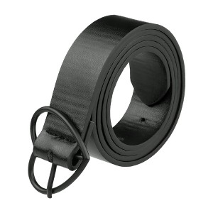 Elerevyo Women's Black Casual PU Leather Waist Belt with Buckle - 1 of 4
