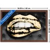 Trends International Reinders: Glam - Gold Lips Framed Wall Poster Prints Mahogany Framed Version 14.725" x 22.375" - 3 of 4
