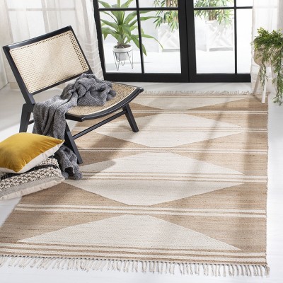 Natural Ivory Handmade Wool Flat Woven 3' x 5' Area Rug