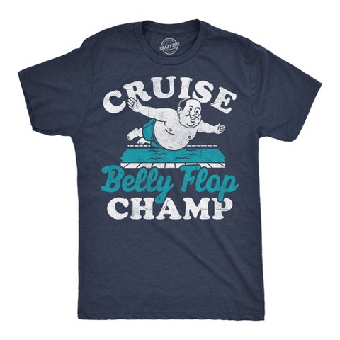 Мужские футболки Crazy Dog T-Shirts, Inc. Mens Funny T Shirts Cruise Belly Flop Champ Sarcastic Vacation Tee For Men - Crazy Dog Men's T Shirt For Summer Vacation Navy XXL